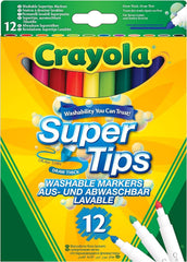 CRAYOLA Supertips Washable Markers - Assorted Colours (Pack of 24) | Premium Felt Tip Pens That Can Easily Wash off Skin & Clothing | Ideal for Kids Aged 3+