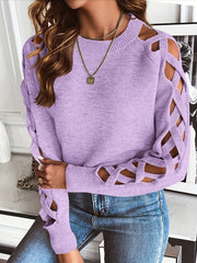 Directional Spring Summer 2026 New Style Solid Color Hollow Out Pullover Sweater