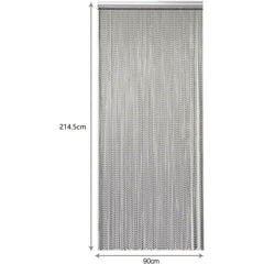 Aluminium Door Fly Screen Metal Chain Curtain Blind Insect Blinds 214cm *90cm