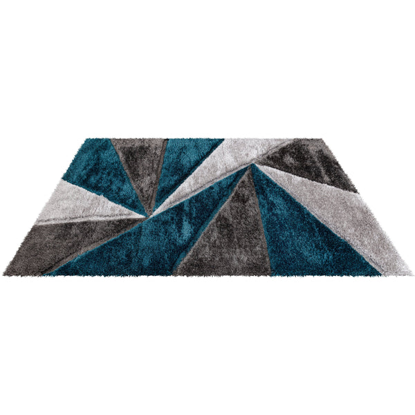 Luxury Soft Shaggy Area Rug – Modern Non-Shedding Geometric Triangles Design, High-Pile Plush Living Room Carpets, Large Thick Rug for Bedroom, Kitchen, Lounge & Home Décor – Contemporary Floor Rug & Mats