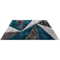 Luxury Soft Shaggy Area Rug – Modern Non-Shedding Geometric Triangles Design, High-Pile Plush Living Room Carpets, Large Thick Rug for Bedroom, Kitchen, Lounge & Home Décor – Contemporary Floor Rug & Mats