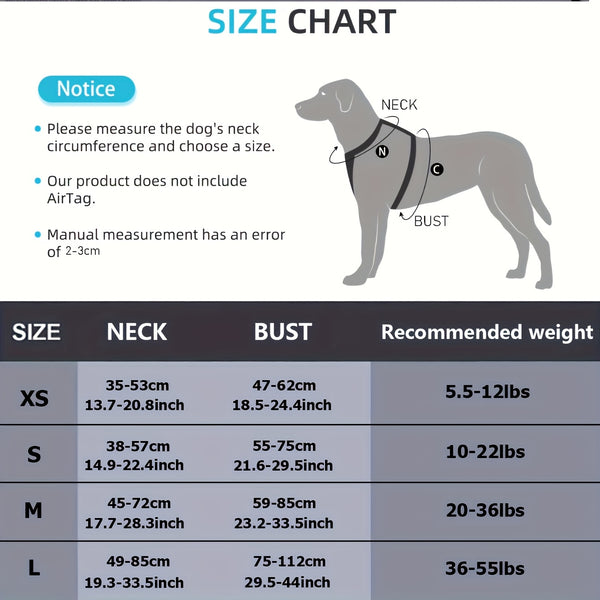 Non-Tension Pet Carrier with 2 Leash Clips Adjustable Padded Dog Vest Reflective Non-Choking Pet Oxford Vest with Easy to Control Handle for Small Medium And Large Dogs