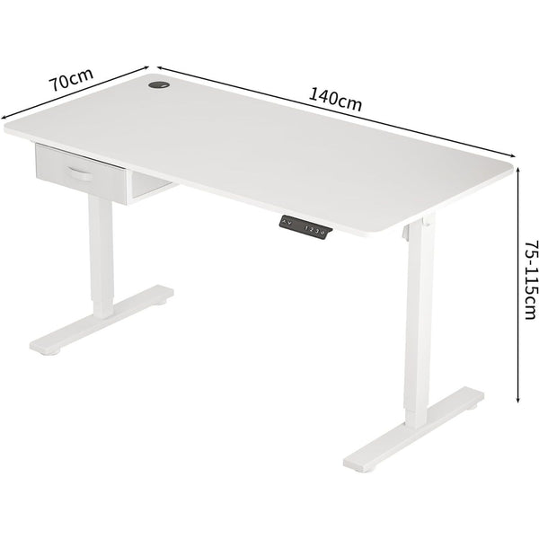 Electric Standing Desk, Sit Stand Table, Height Adjustable Electric Standing Computer Desk with USB Charging Port and Desk Drawer for Home Office