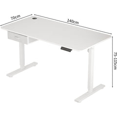 Electric Standing Desk, Sit Stand Table, Height Adjustable Electric Standing Computer Desk with USB Charging Port and Desk Drawer for Home Office