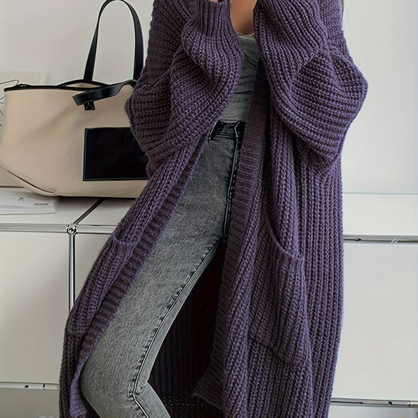 Women'S Y2K Cardigan - Long Flowy Open Front Sweater with Pockets, All-Season Layering Piece for Casual & Formal Outfits