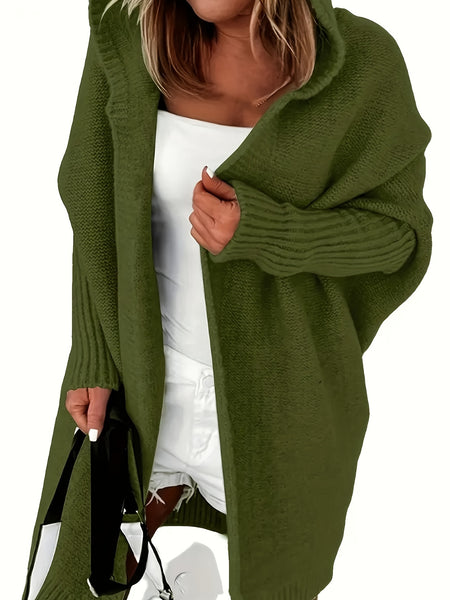 Oversized Hooded Cardigan for Winter And Autumn, Long-Sleeve Casual Sweater, Women'S Clothing