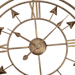 1pc European Industrial Metal Iron Art Wall Clock, 60cm/24inch Giant Open Skeleton Clock, Roman Numberals Display, Outdoor Garden Wall Clock, Silent Non-Ticking Quartz Clock for Indoor Outdoor Yard Patio Living Room Bedroom Kitchen Office Home Decor, Holi