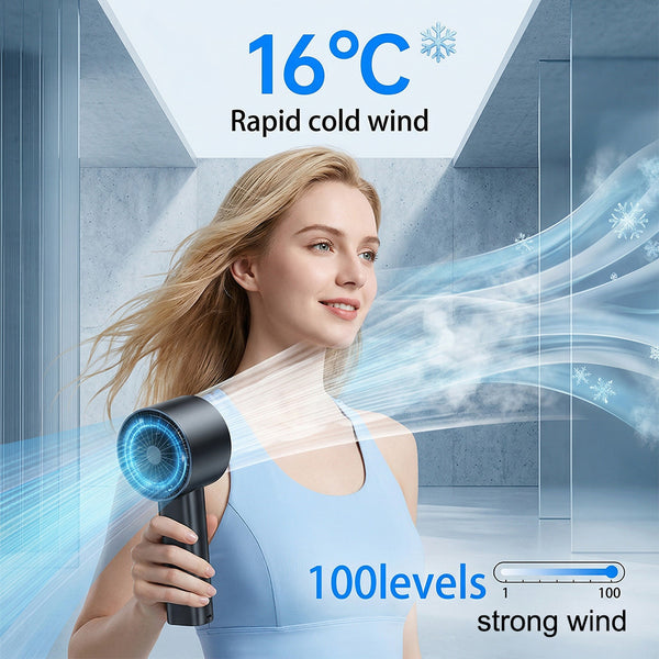 Portable Handheld Turbo Fan 1-100 Speed Personal Fan with LED Display, 3600mAh USB Rechargeable Personal Electric for Travel Office Outdoor
