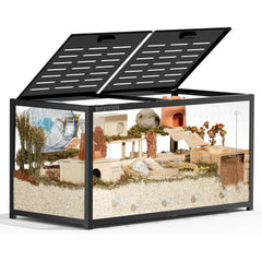 BUCATSTATE Hamster Cage 3.0: 100/120cm(Only 120cm Free 20L Paper Bedding) Spacious Stackable Metal Cage for Dwarf And Syrian Hamsters, Gerbils, And Mice Easy Top Access And Quick Assembly, Hamster Accessories