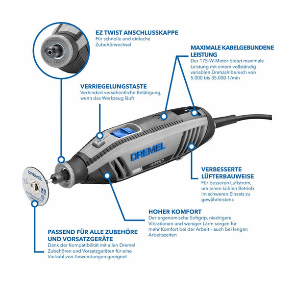 Dremel 4250 Multi-Tool Kit with 3 Attachments, 45 Accessories & EZ Wrap Case