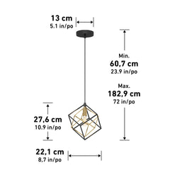 Artika Imperium 1-Pendant Light Fixture in Black & Gold