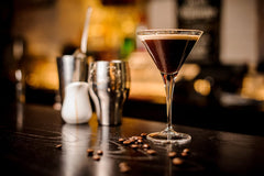 Boozy Espresso Martini Cocktail Shaker Set in Gift Box, with Glasses & Shaker, 500Ml, 5 Servings, 18% ABV, Premixed Cocktail, Shaker, X2 Ravenhead Glasses