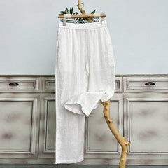 Women's Comfortable Straight-leg Pants - Lightweight Summer Casual Trousers, Wide-leg, Loose-fit, Breathable Straight-leg Pants