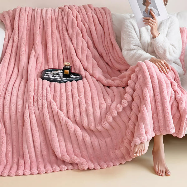 Luxurious Faux Rabbit Fur Throw Blanket - Ultra-Soft & Warm All-Season Luxury Blanket, Double-Sided Plush Fur for Couch, Bed, Travel, Office - Machine Washable, Elegant Home Decor Gift for Valentine'S Day, Housewarming, Birthday