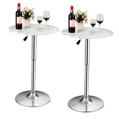 GOFLAME 2pcs Modern Bar Table Multifunctional Round Pub Table-White