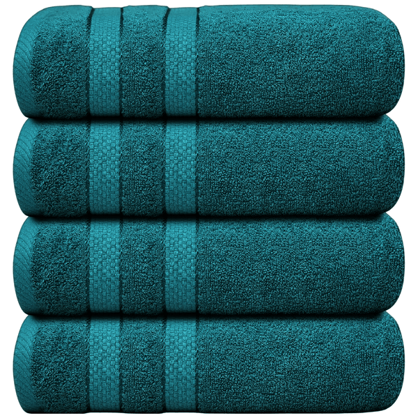 4 X Large Jumbo Bath Towels 100% Egyptian Cotton -75 x 150 cm- Soft Quick Dry Hotel Spa Big Bathroom Towels Set