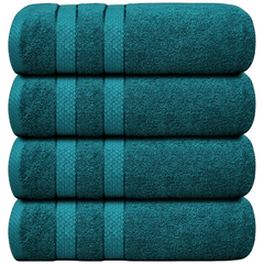 4 X Large Jumbo Bath Towels 100% Egyptian Cotton -75 x 150 cm- Soft Quick Dry Hotel Spa Big Bathroom Towels Set