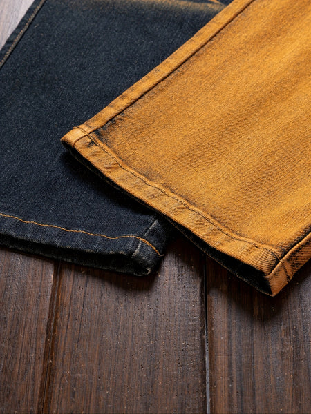 Fashionable Comfortable Street Style Casual All-Match Men'S Individual Multi-Pocket Biker Style Jeans