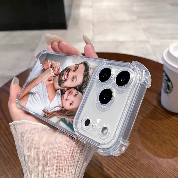 DIY Custom Photo Clear Phone Case - 4-Corner Shockproof, Scratch & Wear Resistant. Fits iPhone 17/ 16/ 15/ 14/ 13/ 12/ 11 Pro Max/ Pro/ Plus/ Xs Max. Creative Heartwarming Gift for Family, Friends, Boyfriend & Girlfriend.