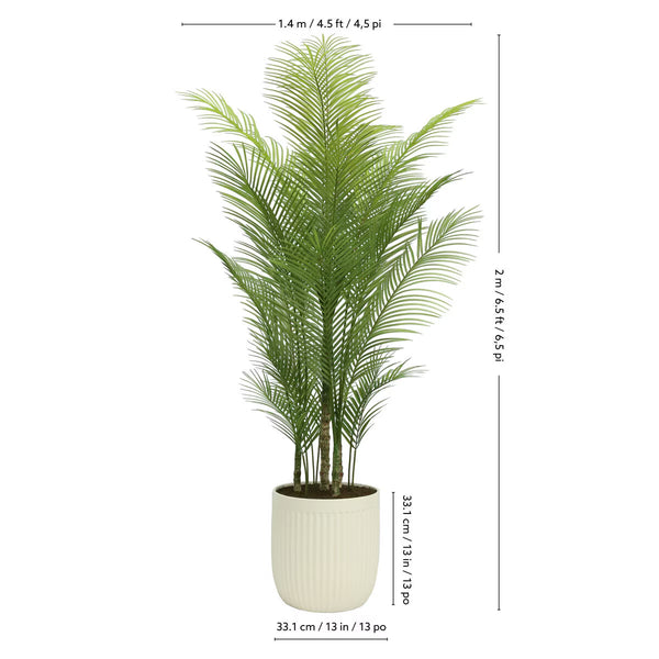 Artificial 6.5Ft Palm Tree in Ribbed Planter