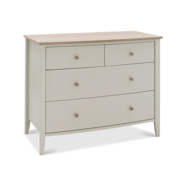 Bentley Designs Whitby Scandi Oak & Soft Grey 4 Drawer Chest of Drawers