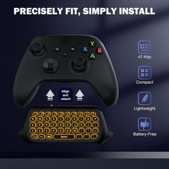 Moko RGB Backlight Keyboard for Xbox One Controller, Xbox Series X/S, Wireless Chatpad Keypad with 2.4G Receiver&3.5Mm Audio Jack, Xbox Accessories Mini Game Keyboard for Xbox One/One S/Elite/2, Black