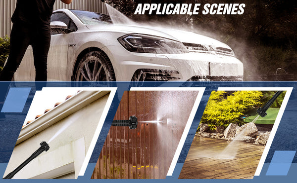 Cordless Pressure Washer, Portable Pressure Washer with 2PCS Batteries,6-in-1 Adjustable Nozzle, 16.4FT Hose Pressure Cleaner for Car/Floor/Garden Cleaning & Watering