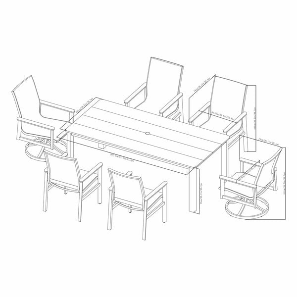 Sunvilla Sara 7 Piece Sling Dining Set + Cover