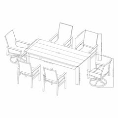 Sunvilla Sara 7 Piece Sling Dining Set + Cover