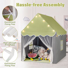 Large Kids Play House with Washable Mat and Star Lights
