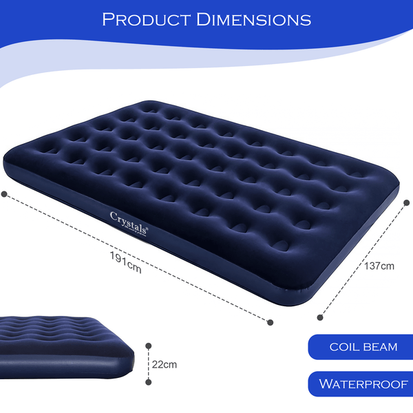 Inflateable Blow Up Airbed, Quick Inflatable Air Mattress for Adults & Kids, Waterproof Camping Mattress, Inflatable Air Bed for Indoor & Outdoor Adventures