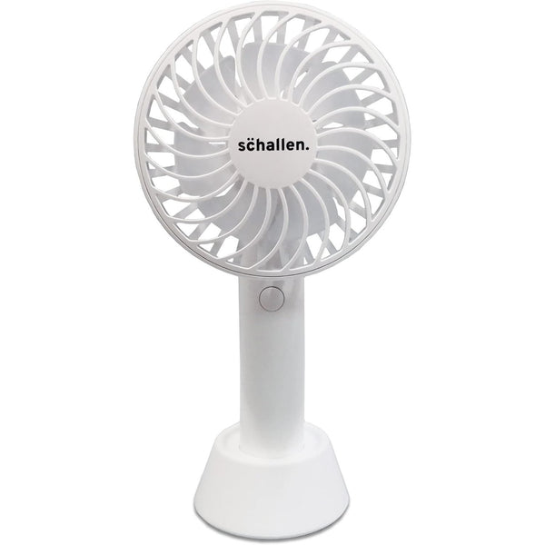 Schallen White Small Powerful Hand Held Travel Fan Mini Portable Handheld Fan USB Rechargeable Battery Powered Electric Travel Cooling Fan Lightweight Personal Pocket Fan with 3 Speed Settings Quiet Operation 1200mAh Long Battery Life Summer Cooling Fan f
