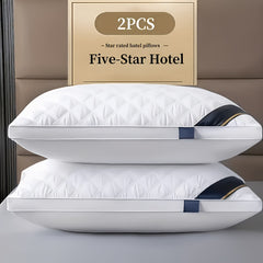 2pcs 3D Sleep Pillow, Hotel Style Same Design Non-Collapsing, Hypoallergenic, Soft, High Bounce, Zipper Closure, Machine Washable, for Adult, All Seasons Use, Multipurpose, Body Pillow Case, Comfortable Pillow for Sleeping