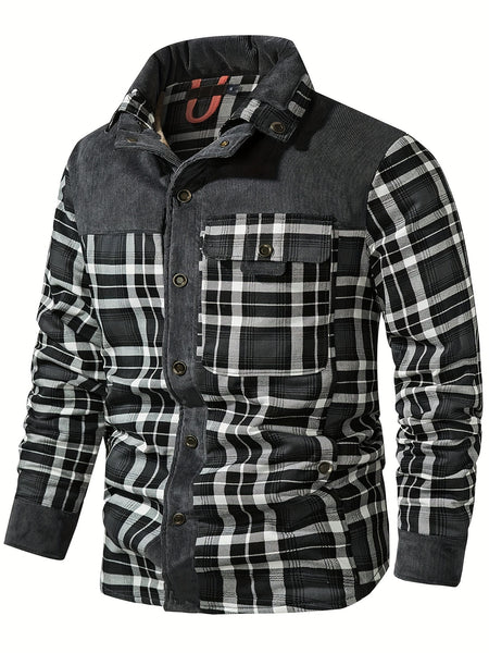 US Size Men'S Casual High-Quality Fall/Winter Plaid Jacket
