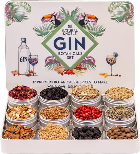 Gin Botanicals and Infusions Gift Kit. Set of 12 Finest Botanicals and Spices for Gin.