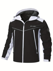 Men's Patchwork Slim-fit Jacket, Suitable for Spring and Autumn Wear, Men's Long-zipper Large-pocket Varsity-style Jacket