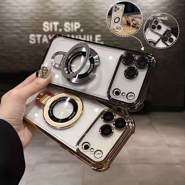 Phone Case: Premium Transparent Acrylic Mobile Phone Case for IPhone17 Pro Max Air Series Supports Wireless Charging Includes Lens Film Protective Cover