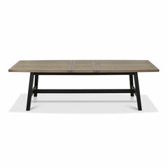 Bentley Designs Camden Weathered Oak & Peppercorn Extending Dining Table, Seats 6-8