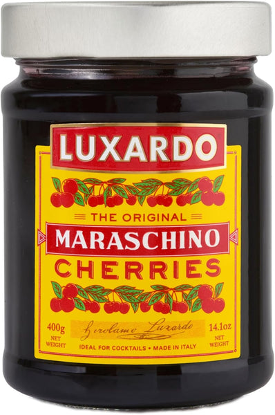 Luxardo Maraschino Cherries 400G (14.1 Oz) | Candied Marasca Cherries Soaked in Luxardo Marasca Cherry Syrup | the Ultimate Cocktail Cherry, Used in the Worlds Best Bars