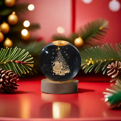 3D Galaxy Crystal Ball Night Light Warm White LED Light Base Living Room Bedroom Home Decoration Lamp Halloween Christmas Lights