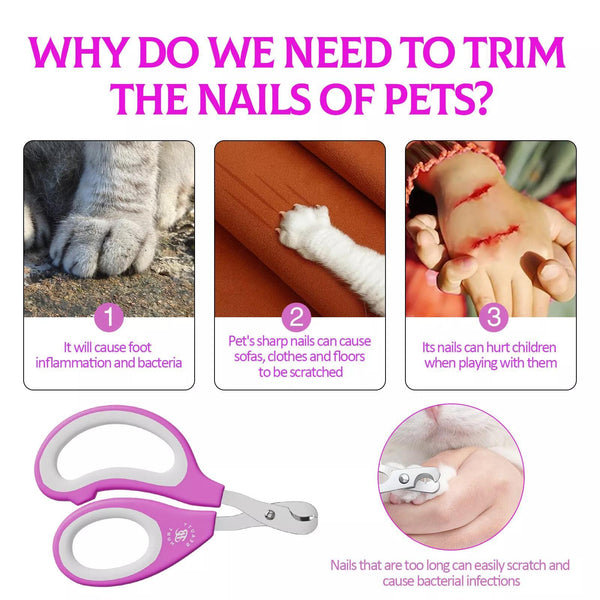 Professional-Grade Pet Nail Care Kit with Safe Nail Clippers & Files - Multiple Sizes for Cats & Dogs, Serrated & Smooth Trimming & Smoothing Tools, Durable Ergonomic Design for Home Grooming, Healthy Paws (Ideal for Small to Large Breeds), Dog Toenail Cl