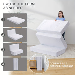 10cm/15cm Thick Folding Memory Foam Mattress Topper & Travel Bed - Single/Small Double/Double/King Size Bed in a Box, Removable Cover, Medium-Firm, Portable Foldable Mattress for, Camping, Guest Room (No Wood, Durable