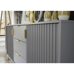 Tide Crest 140cm Modern Sideboard with Gold Accents and Storage