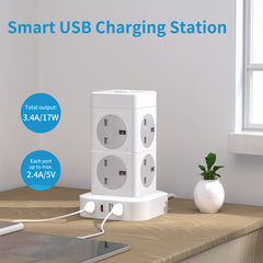 Cube Extension Lead with 8Outlets Power Stirps with 5 M Cable 4 USB