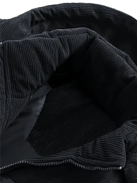New Men'S Autumn And Winter Thick Corduroy Jacket Casual Warm Coat - Hooded Jacket, Detachable Hood, Warm And Cold-Proof Overcoat, Suitable for Daily And Formal Occasions, Easy-Care Hand Wash Design, Winter Formal Wear, Durable Material