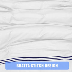 My Home Store Polycotton Bratta Duvet Cover Set - Our 3pc Soft stitch Embroidered button closure Quilt cover with matching Embroidered envelop closure Pillowcases | Breathable & Lightweight Duvet cover set