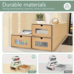 10pcs Cardboard Shoe Box Stackable Storage Box Visual Multi-Purpose Storage Box for Home Office Organization and Storage