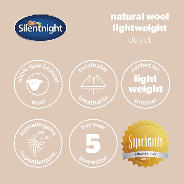 Silentnight Natural Wool Lightweight Duvet in Double