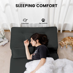 Folding Sofa Bed Adjustable Lazy Tatami Sofa Convertible Floor Couch 5 Levels Adjustable Backrest Lounge Chaise for Living Room Bedroom Guest Room