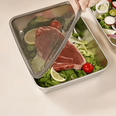 6/3pcs Stainless Steel Food Storage Containers Leak-Proof Stackable Space-Saving Airtight Lid for Freshness Ideal for Meal Prep Fruits Meats Veggies Leftovers Fridge Freezer Pantry Easy Clean Reusable Containers Ideal for Home Commercial Kitchens